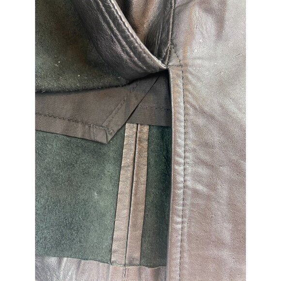 Cosa Nova Women Black Vintage Genuine Leather Skirt Size 5 - Picture 8 of 9